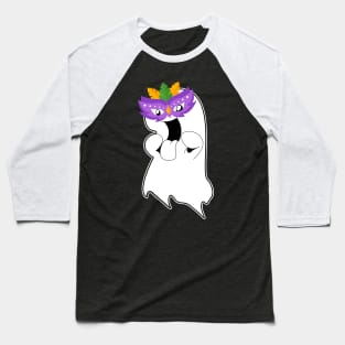 Mardi Gras Halloween Ghost Baseball T-Shirt